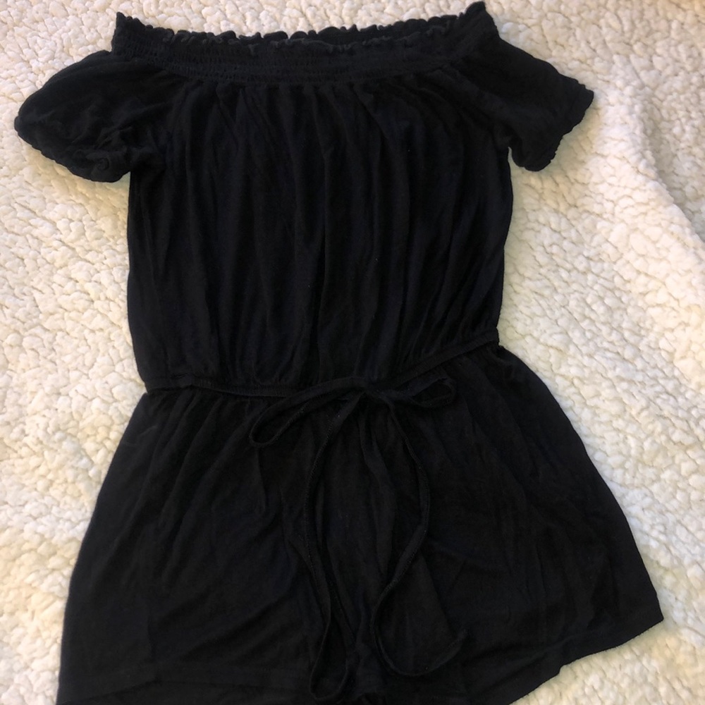 Black off the shoulder romper super cute !